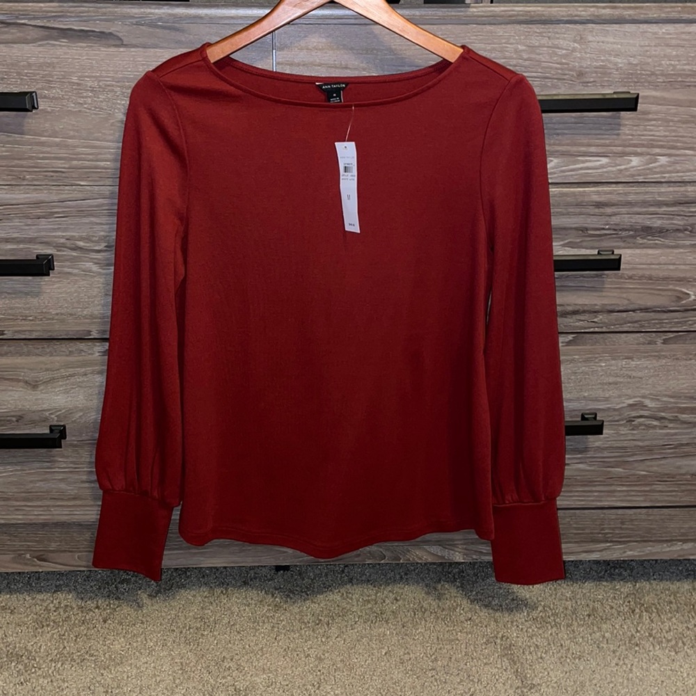 Ann Taylor Brand new, medium, dark red blouse